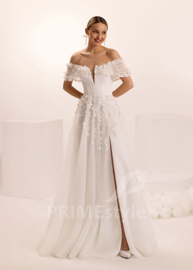 Romantické svadobné šaty so spadnutými ramienkami Gaia