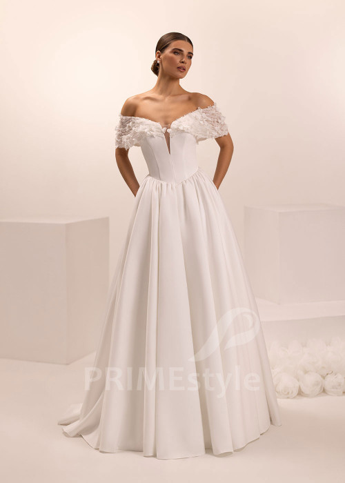 Romantické svadobné šaty so spadnutými ramienkami Gaia