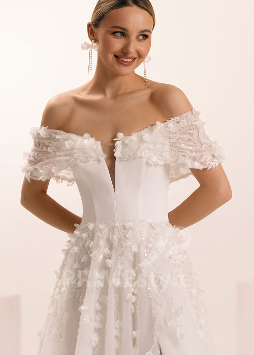 Romantické svadobné šaty so spadnutými ramienkami Gaia