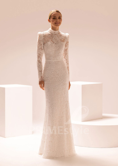 Čipkované svadobné šaty s dlhým rukávom Idalia | PRIMESTYLE.SK