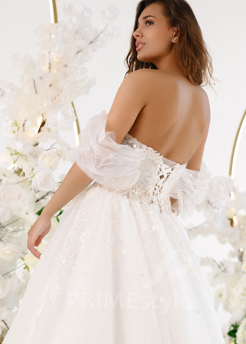 Luxusné tylové svadobné šaty RT2301