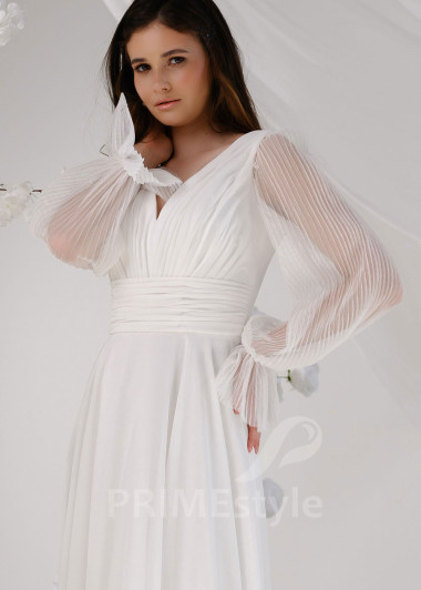 Elegantné šifónové svadobné šaty RT2302 - primestyle.sk