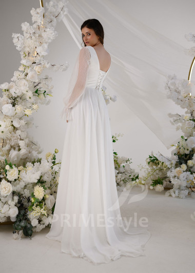 Elegantné šifónové svadobné šaty RT2302 - primestyle.sk