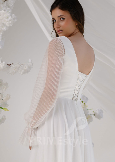 Elegantné šifónové svadobné šaty RT2302 - primestyle.sk