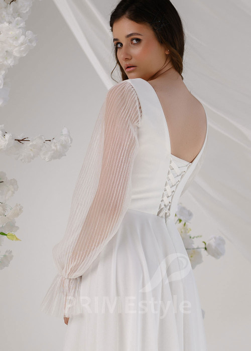 Elegantné šifónové svadobné šaty RT2302