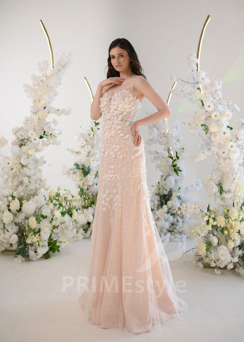Luxusné svadobné šaty na ramienka RT2304