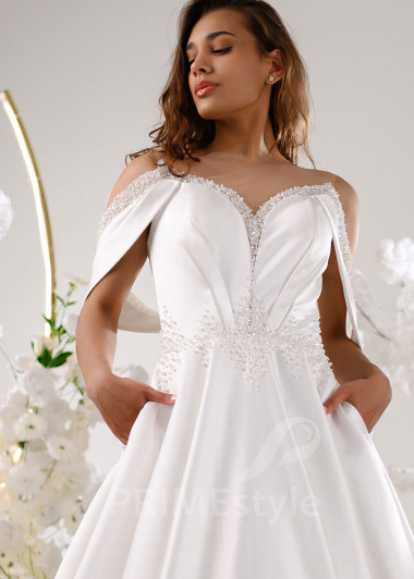 Elegantné saténové svadobné šaty RT2305 - primestyle.sk