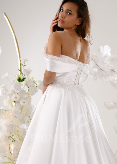 Elegantné saténové svadobné šaty RT2305 - primestyle.sk