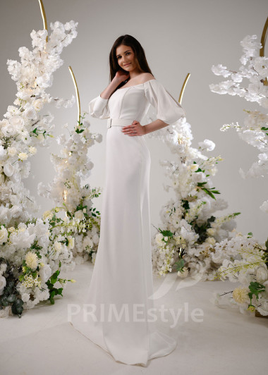 Elegantné úzke svadobné šaty RT2306