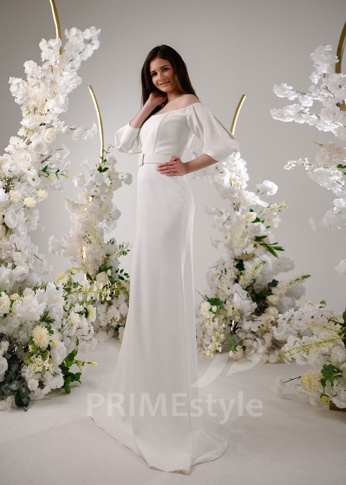 Elegantné úzke svadobné šaty RT2306