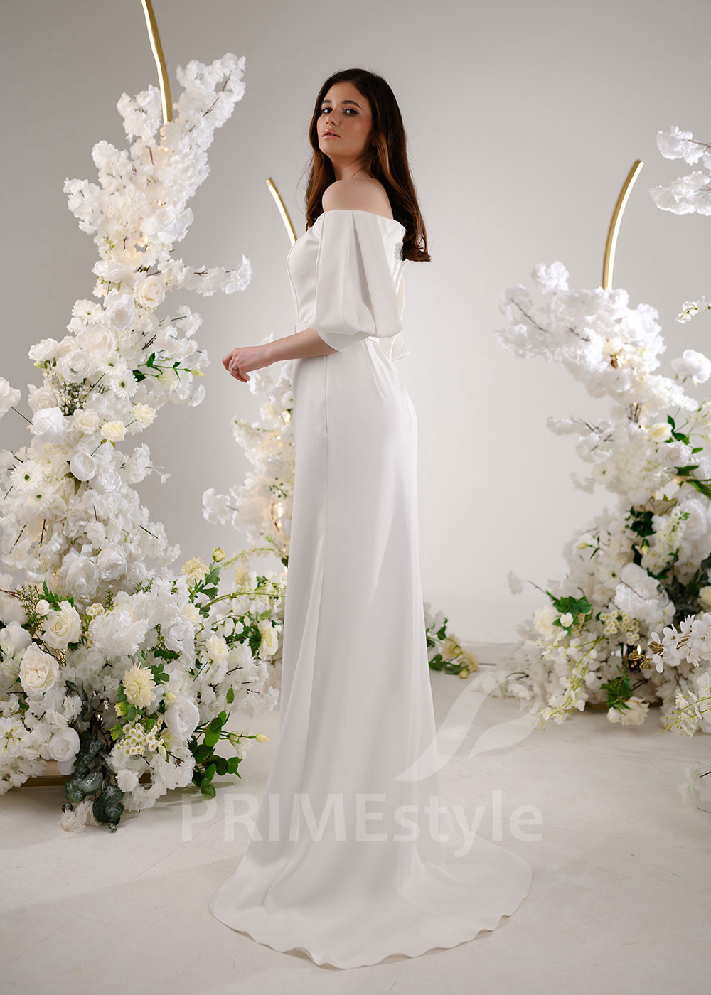 Elegantné úzke svadobné šaty RT2306