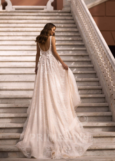Luxusné trblietavé svadobné šaty VR027