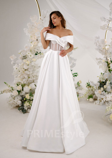 Elegantné minimalistické svadobné šaty RT2308