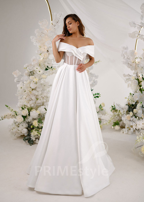 Elegantné minimalistické svadobné šaty RT2308