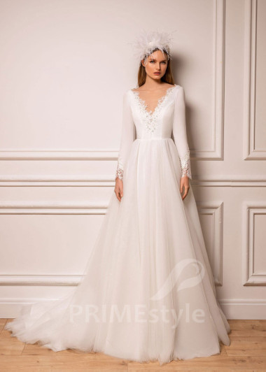 Luxusné čipkované svadobné šaty BS010