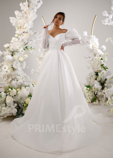 Elegantné hladké svadobné šaty RT2310