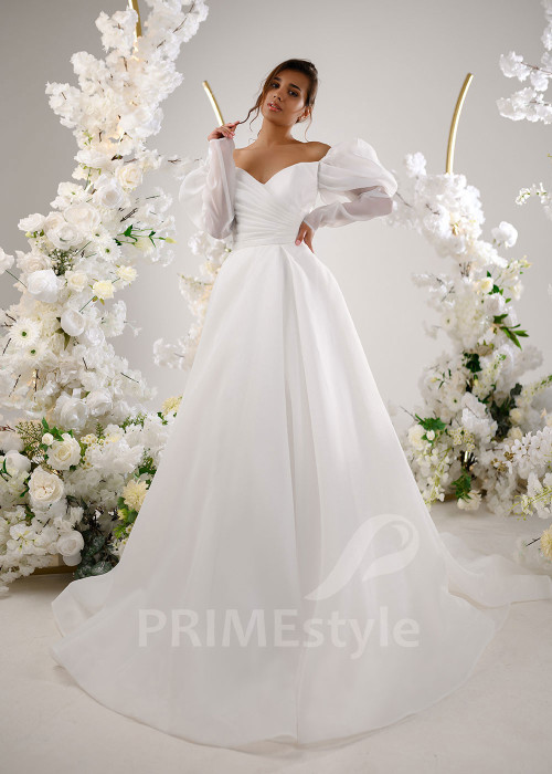 Elegantné hladké svadobné šaty RT2310