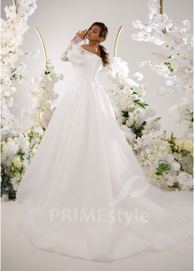 Elegantné hladké svadobné šaty RT2310 - primestyle.sk