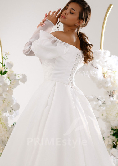 Elegantné hladké svadobné šaty RT2310 - primestyle.sk