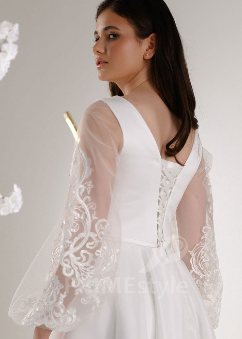 Elegantné krátke svadobné šaty RT2311