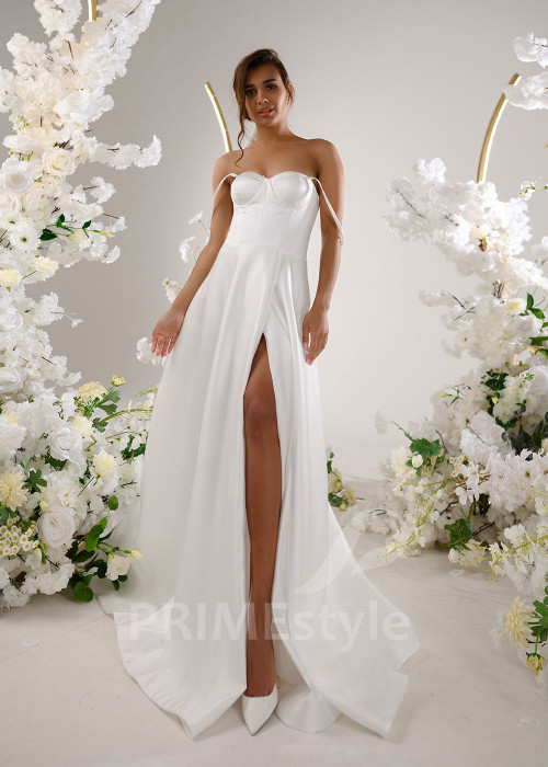 Jednoduché sexy svadobné šaty RT2313