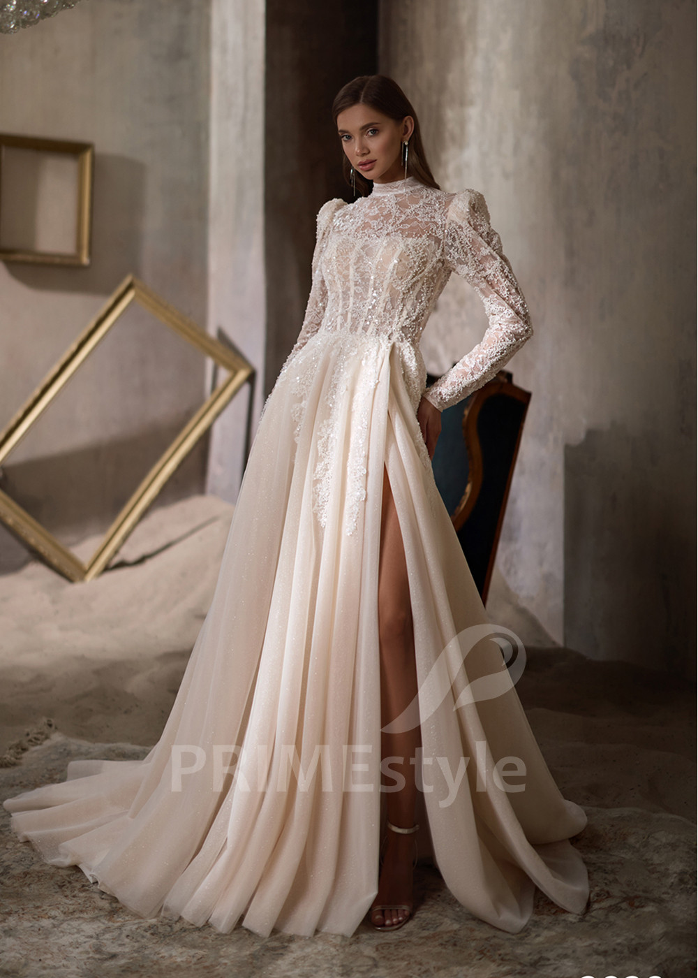 Elegantné čipkované svadobné šaty RC2828