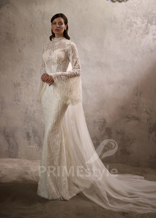 Exkluzívne priliehavé svadobné šaty RC2831