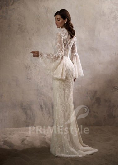Exkluzívne priliehavé svadobné šaty RC2831 - primestyle.sk