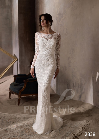 Luxusné svadobné šaty s odopínateľnou vlečkou RC2838 - primestyle.sk