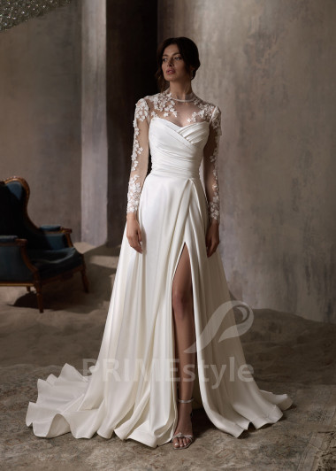 Elegantné saténové svadobné šaty RC2841