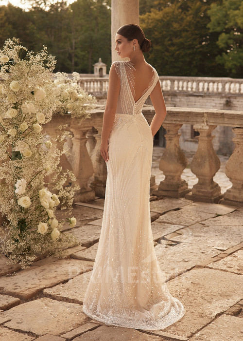 Elegantné úzke svadobné šaty RC2702