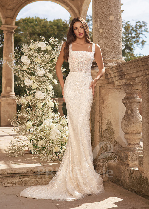 Úzke extravagantné svadobné šaty RC2705