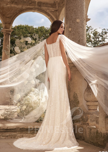 Úzke extravagantné svadobné šaty RC2705 - primestyle.sk