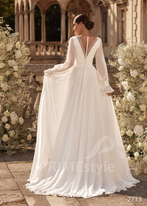 Jednoduché hladké svadobné šaty RC2713