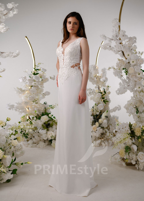 Jednoduché úzke svadobné šaty RT2315