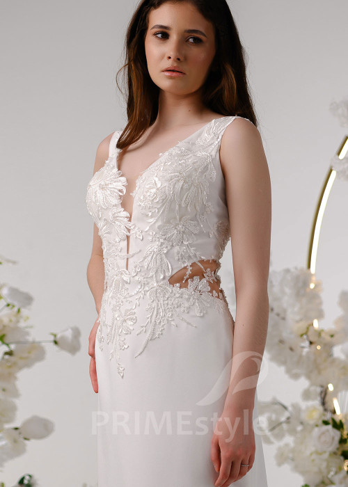 Jednoduché úzke svadobné šaty RT2315