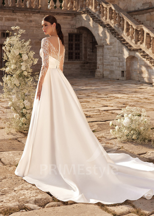 Extravagantné asymetrické svadobné šaty RC2731