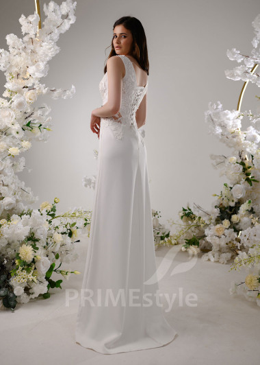 Jednoduché úzke svadobné šaty RT2315 - primestyle.sk