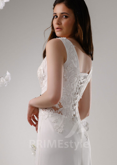 Jednoduché úzke svadobné šaty RT2315 - primestyle.sk