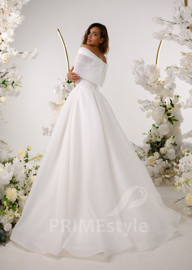 Elegantné hladké svadobné šaty RT2316 - primestyle.sk